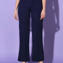 QIOA Women Comfort High-Rise Pleated Trousers-image-43