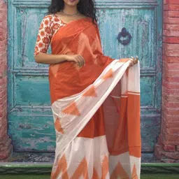 Craft Musium Ethnic Motifs Printed Pure Cotton Saree With Blouse Piece-picture-16