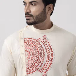 DEVOILER Men Ethnic Motifs Printed Regular Kurta with Pyjamas image 4