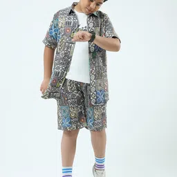 Monte Carlo Boys Printed T-shirt and Shirt with Shorts-picture-31