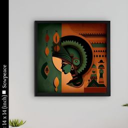 SOWPEACE Green & Brown 1 Piece Canvas Abstract Wall Photographs-6