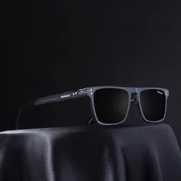 RESIST EYEWEAR Unisex Square Sunglasses with UV Protected Lens CALEB GREY BLACK 1-23