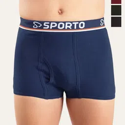 Sporto by Macho Pack Of 4 Cotton Low-Rise Short Trunks Sporto-Plain-Mini-Tunk_4-75-picture-7