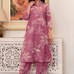 AUTUMN LANE Maurya Candy Printed Pure Cotton Tunic With Palazzo Set-image-109