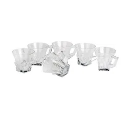 Somil Clear Glass Coffee & Tea Cup / Mug (100 Ml), Enjoy Your Drink in Style, 8.2 X 11 X 8 Cm, Pack of 6-image-93