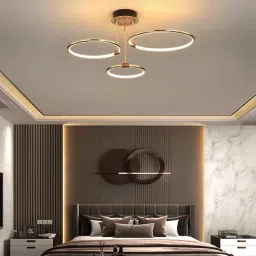 3 Light Round Gold Glossy Metal Modern LED Chandelier Lamp Ceiling Light Ceiling Lamp-image-44