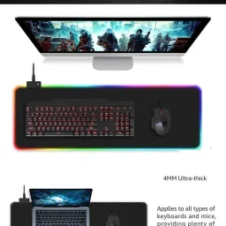 LipiWorld RGB Gaming Mouse Pad, Non Slip Rubber Base Mouse Pad Large, Extended Mouse Pads Soft Glowing 14 LED Modes Gaming Desk Keyboard Pad Mat (Large LED 78x30cm) Mousepad image 5