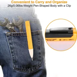 hty HTC AC-II Voltage Tester, Sound Alert, Non-Contact Voltage Detector AC 90V~1000V Digital Voltage Tester image 4
