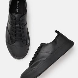 Calvin Klein Men Solid Leather Sneakers-image-35