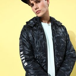 The Roadster Life Co. Men Camouflage Hooded  Padded Jacket-26