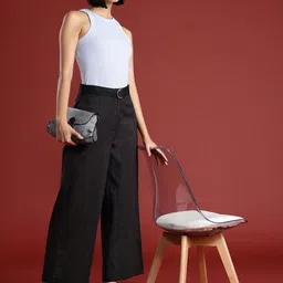 all about you Women Flared Crop Parallel Trousers-image-39