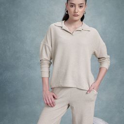 The Roadster Lifestyle Co. Self Design T-shirt With Trousers-image-5