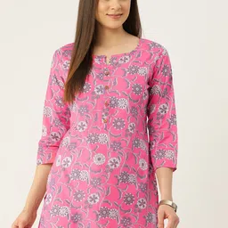 FERANOID Floral Printed Pure Cotton Kurti-picture-18