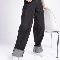 glitchez Women Printed Baggy High-Rise Stretchable Jeans-image-64