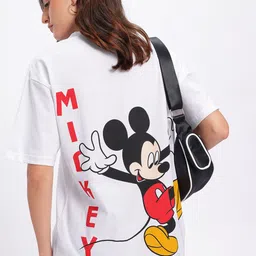 glitchez Disney Magic Print Drop-Shoulder Sleeves Pure Cotton Oversized T-shirt-image-37