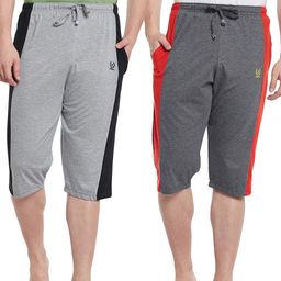 VIMAL JONNEY Men Pack of 2 Solid Lounge Shorts-picture-15