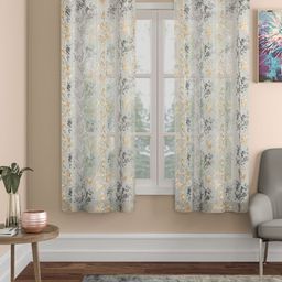 ROSARA HOME Beige & White Set of 2 Window Curtains-image-81