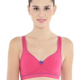 Floret Pink Solid Non-Wired Full-Coverage Heavily Padded Sports Bra T3031-image-25