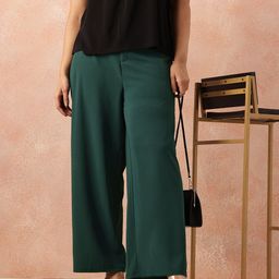 All About You Plus Size Women Mid-Rise Flared Fit Wide Leg Trousers-image-88