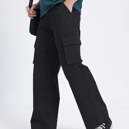 glitchez Men Grunge Utility Relaxed Fit Cargo Trousers-image-51