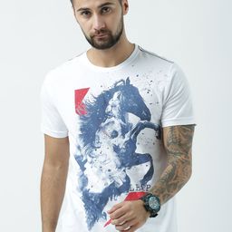 Huetrap Men White Printed Round Neck T-shirt-image-92