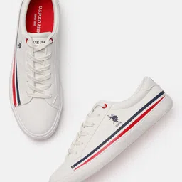 U S Polo Assn Men Off White DUNMORE Striped Sneakers-image-36