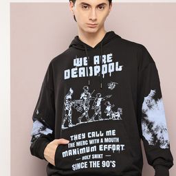 Kook N Keech Marvel Deadpool Print Hooded Sweatshirt-image-62