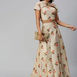flaher Grey Embroidered Ready to Wear Lehenga Set-image-13