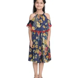 StyleStone Kids Navy Floral Print Dress-image-72