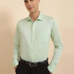Allen Solly Light Mint Cotton Slim Fit Shirt-image-45
