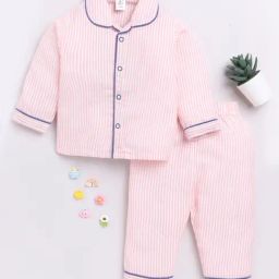 Clt.s Kids Pink Striped Full Sleeves Shirt with Pants-picture-43