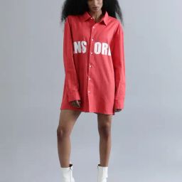 Bene Kleed Pink Cotton Graphic Print Oversized Shirt-image-25