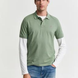 Gant Green Cotton Regular Fit Polo T-Shirt-image-17