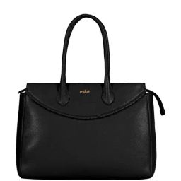 Eske Black Solid Large Tote Handbag-image-37