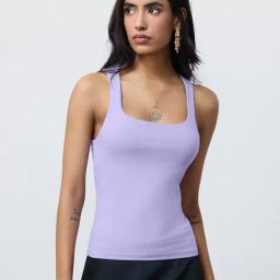 The Souled Store Orchid Mist Cotton Solid Tank Top-picture-45