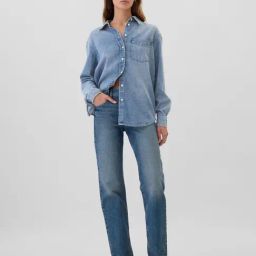 Gap Blue Cotton Solid Long Sleeves Shirt-image-42