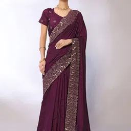 FABMORA Embellished Embroidered Saree-image-53