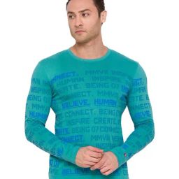 Being Human Green Full Sleeves Printed Cotton T-Shirt-image-38