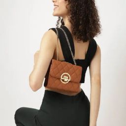 Fastrack Tan Textured Small Sling Handbag-75