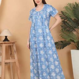 Sweet Dreams Blue Printed Nighty-picture-17