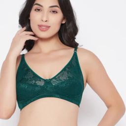 Clovia Green Non Wired Non Padded Full Coverage Bra-image-34