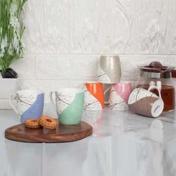 Femora Multicolor Bone china Tea Cup - Set of 6-image-26