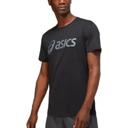 Asics Charcoal Black Printed Silver T-Shirt-image-34