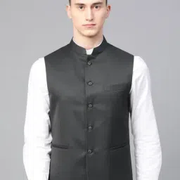 ManQ Dark Grey Sleeveless Waistcoat-image-30