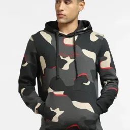 Jack & Jones Black Cotton Regular Fit Printed Hooded SweatShirt-picture-47
