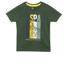 U.S. Polo Assn. Kids Olive Printed T-shirt-picture-3