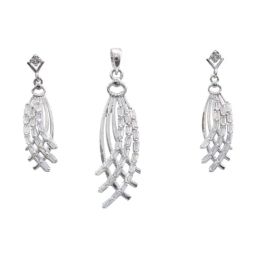 Rihi by P.C. Chandra Jewellers 925 Silver Geometric Stone Pendant & Earrings Set (without Chain)-image-39