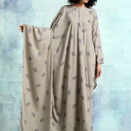 true Browns Green Printed Velvet Shawl-picture-22