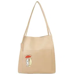 Spice Art Beige Solid Large Tote Handbag-14
