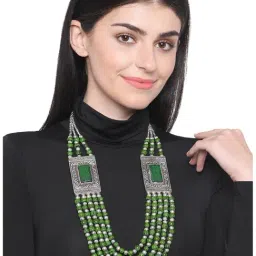Imli Street Green & Silver Necklace-51